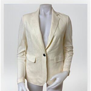 Rag Bone Jacket Womens Sz 2 Ivory Wool Knit Club Blazer Single Breasted USA Made